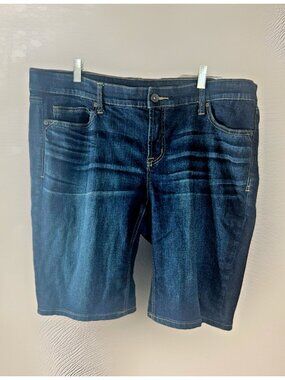 Jc Penney Plus Size 18W Bermuda Jean Shorts 5 Pocket Cotton denim